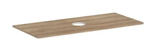 Holzplatte mit mittigem Ausschnitt für Aufsatzwaschtisch, in Eiche Natur, von Hansgrohe. Ideal für Bad- oder Waschtisch-Konsolen.